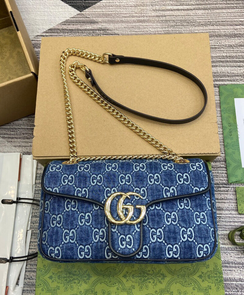 Gucci GG Marmont Small Shoulder Bag 443497 Blue